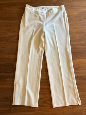 White House Black Market Ivory Straight-Leg Dress Trousers